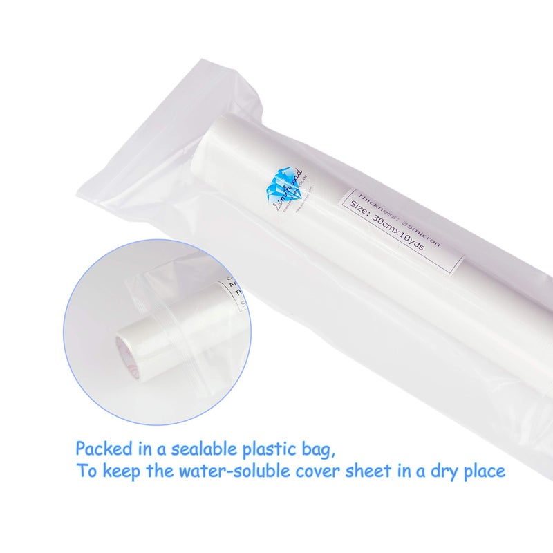 Simthread Wash Away Embroidery Stabilizer and Topping 35um Transparent Water-Soluble Film 10 Yards Roll - Image 3